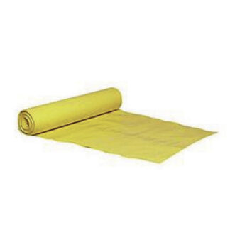 Affaldssække, 100 µm, 720 x 1120 mm, LD-PE, gul, 110 l, rulle a 10 stk, kasse a 10 ruller