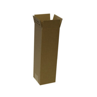 Bølgepapkasse, Master'in, indre dim: 106, x 106 x 365 mm, 2-lags, EB-flute, FEFCO 0201, brun, Yderkasse til 1 flasker, bundt a 25 stk, FSC Mix 70%
