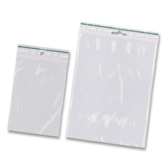 Lynlåspose, Grippie, 50 µm, 100 x 150 mm, genanvendt LDPE, Transparent, Uden tryk, lynlåslukning, pakke a 1000 stk