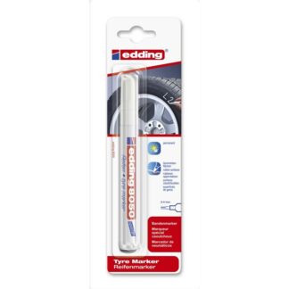 Marker, Edding Chalk, Tyre marker 8050, 2-4MM, Spids, hvid, permanent