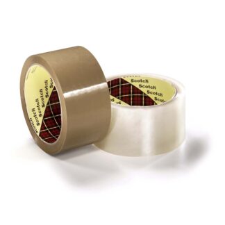 Pakketape, Scotch 371 PP, 50 mm, x 66.00 m, 999 µm, kernediameter: 76 mm, håndrulle, PP, hot melt, low noise, Klar, kasse a 36 ruller, palle a 1188 ruller
