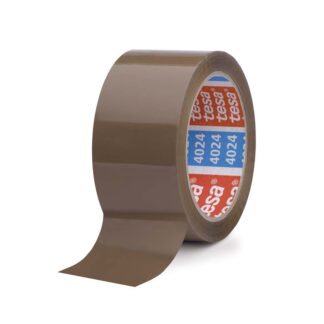 Pakketape, TESA 4024, 50 mm x 66.00 m, 28 µm, kernediameter: 76 mm, håndrulle, PP, Akryl, low noise, brun, kasse a 36 ruller, palle a 2376 ruller
