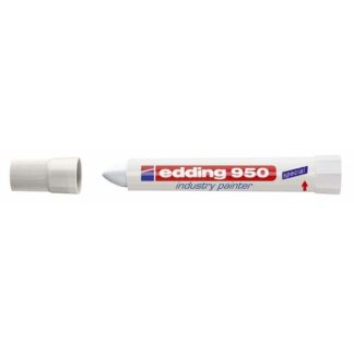 Marker, Edding, 950, 10MM, Rund spids, hvid, permanent