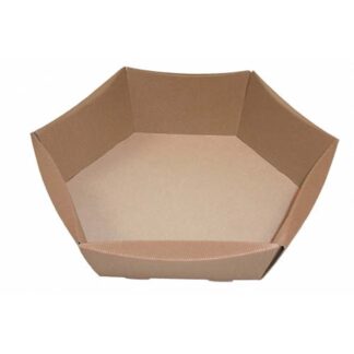 Gaveæske, udvendig dim: 430 x 350, x 90 mm, indre dim: 430 x 350 x 90 mm, 1-lags, B-flute, særligt design, brun, karton a 25 stk