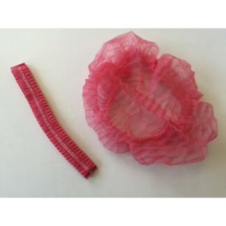 Engangs hårnet, Mob Cap on-size, Non-woven, Rød, pakke a 1000 stk