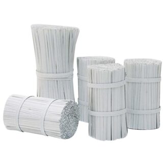 Plastclips, 125 mm, metal, hvid, pakke a 1000 stk, Gun clips