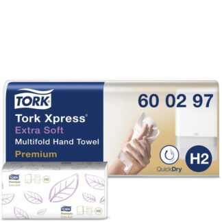 Papirhåndklæder ark, Tork, Premium Extra Soft, H2, 2 lag, hvid, 212mmx340mm, karton a 2100, FSC Mix Credit
