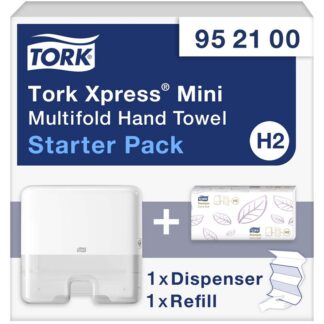 Papirhåndklæder ark, Tork, Premium Extra Soft, Starterpack, hvid, x295mm, FSC Mix Credit