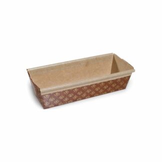 Bageform, Rektangulær, 80 x 235 x 75 mm, Pergamentpapir, 155 g/m2, brun, pakke med 480 stk, Fødevaregodkendt