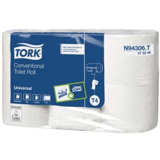 Toiletpapir, Tork, Universal, T4, 2 lag, ubleget x 38.25m, kasse a 42 ruller, FSC Recycled Credit