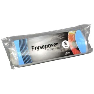 Fryseposer, 32 µm, 250 x 500 mm, LD-PE, transparent, 8 l, rulle a 15 stk, Fødevaregodkendt