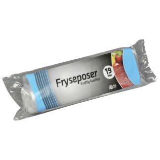 Fryseposer, 32 µm, 350 x 600 mm, LD-PE, transparent, 19 l, rulle a 8 stk, Fødevaregodkendt