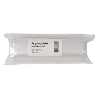 Fryseposer, 32 µm, 200 x 350 mm, LD-PE, transparent, 3 l, rulle a 100 stk, Fødevaregodkendt