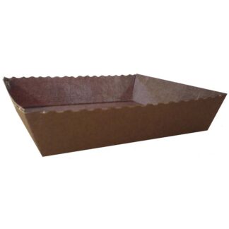 Bageform, Rektangulær, 150 x 140 x 37 mm, Pergamentpapir, brun, pakke med 480 stk, Fødevaregodkendt