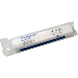 Fryseposer, 32 µm, 250 x 500 mm, LD-PE, transparent, 6 l, rulle a 30 stk, Fødevaregodkendt