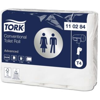 Toiletpapir, Tork, Advanced, T4, 2 lag, hvid x 35.00m, kasse a 24 ruller, FSC Recycled Credit