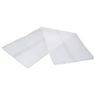 Plasthætte, 150 µm, 650 + 580 x 2000 mm, LD-PE, transparent, 2 fals på 290mm, karton a 10 stk, Fødevaregodkendt