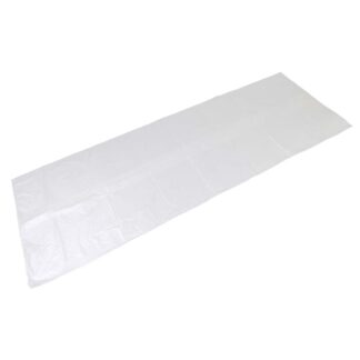 Plasthætte, 18 µm, 740 + 560 x 2010 mm, LD-PE, transparent, 2 Gusset of 280mm, karton a 100 stk, Fødevaregodkendt