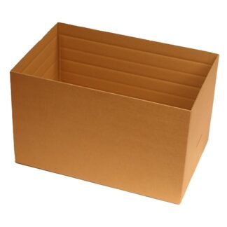 Bølgepapkasse, indre dim: 587 x 382, x 350 mm, 1-lags, B-flute, 3.000 mm, FEFCO 0216, brun, bundt a 25 stk, palle a 650 stk, FSC Mix 70%