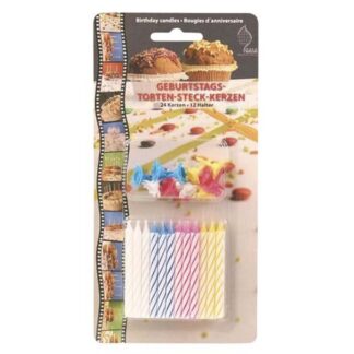 Lys, Voks, assorteret, pakke a 24 stk, 24candles+12holders/set, Velegnet til indirekte tilbere