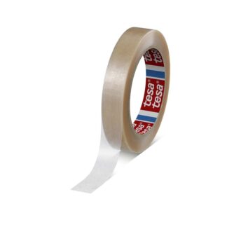 Pakketape, TESA 4124, 19 mm x 66.00 m, 65 µm, kernediameter: 76 mm, Rulle, PVC, Solvent, transparent, kasse a 16 ruller, palle a 3840 ruller