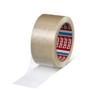 Pakketape, TESA 4120, 50 mm x 66.00 m, kernediameter: 76 mm, Rulle, PVC, Naturgummi, no noise, transparent, pakke a 6 ruller, kasse a 36 ruller, palle a 2376 ruller