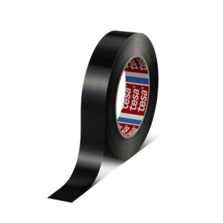 Pakketape, TESA 4288, 25 mm x 66.00 m, 114 µm, kernediameter: 76 mm, Rulle, PP, Naturgummi, sort, kasse a 12 ruller, palle a 2304 ruller
