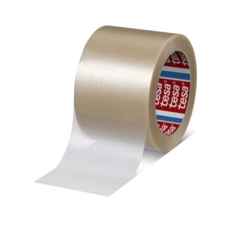 Pakketape, TESA 4100, rillet, 75 mm, x 66.00 m, 65 µm, kernediameter: 76 mm, Rulle, PVC, Solvent, low noise, transparent, pakke a 24 ruller, palle a 1056 ruller