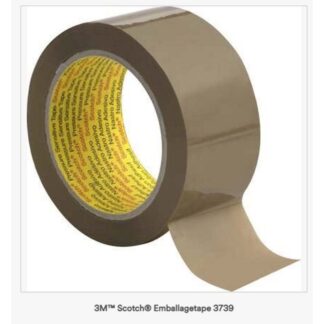 Pakketape, Scotch 3739 PP, 50 mm, x 66.00 m, 38 µm, kernediameter: 76 mm, håndrulle, PP, hot melt, Støjende, brown, kasse a 36 ruller, palle a 1188 ruller