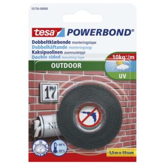Dobbeltklæbende tape, TESA Double sided, 19 mm x 1.50 m, samlet tykkelse 1140 µm, kernediameter: 30 mm, Rulle, Akryl, transparent, pakke a 12 ruller, palle a 2520 ruller, Powerbond