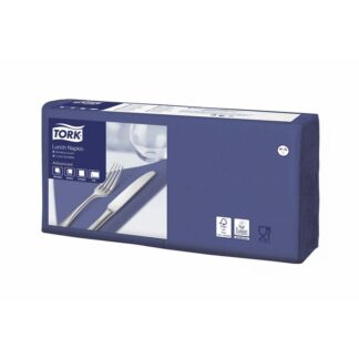 Frokostservietter, Tork, Advanced, 1/4-fold, 2 lag, mørkeblå, 326mmx330mm, karton a 2000 stk, FSC Mix Credit