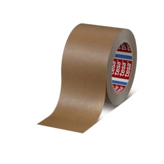Pakketape, TESA 4313PV12, 75 mm, x 50.00 m, 125 µm, kernediameter: 76 mm, Rulle, Papir, Syntetisk gummi, low noise, brun, pakke a 4 ruller, palle a 864 ruller
