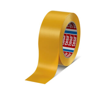Markeringstape, TESA 4169, 50 mm, x 33.00 m, samlet tykkelse 187 µm, kernediameter: 76 mm, Rulle, PVC, Akryl, gul, kasse a 6 ruller, palle a 1296 ruller