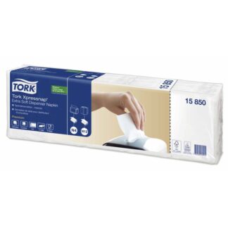 Servietter til dispenser, Tork, N4, 2-fold Premium, 2 lag, hvid, 165mmx216mm, 17g/m2, pakke a 8000 stk
