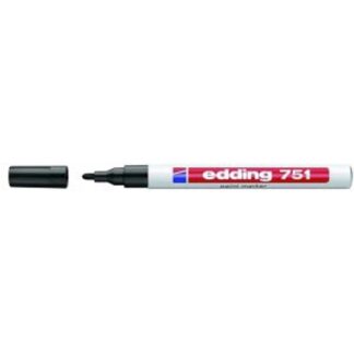 Paintmarker, Edding, 751, 1-2MM, Rund spids, sort, permanent