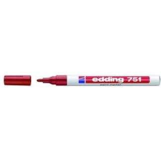 Paintmarker, Edding, PAINT 751, 1-2MM, Rund spids, rød, permanent