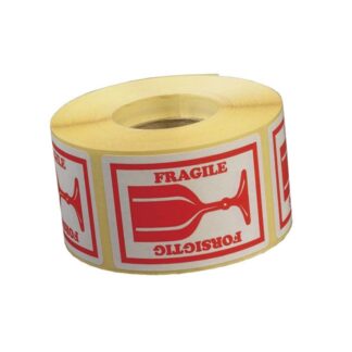 Etiket, Fragile / Forsigtig, 45x65mm, rulle a 1000 stk