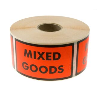 Etiketter, Firkantet, Udvendig vikling, 120.00 x 70.00 mm, kraft/PE, Permanent, fluorescent orange, MIXED GOODS, rulle a 1000 stk