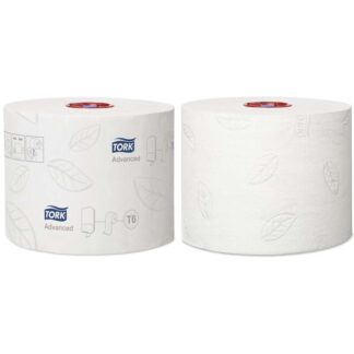 Toiletpapir Jumbo, Tork, Advanced, Mid-Size T6, hvid x 100.00m, kasse a 27 ruller, FSC Recycled Credit
