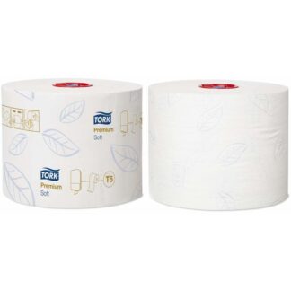 Toiletpapir Jumbo, Tork, Premium, Mid-Size T6, 2 lag, hvid x 90.00m, kasse a 27 ruller, FSC Mix Credit