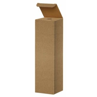 Gaveæske til vin, udvendig dim: 90 x 90, x 340 mm, indre dim: 90 x 90 x 330 mm, 1-lags, B-flute, særligt design, brun, 1 fl., pakke a 20 stk, Canvas surface
