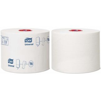 Toiletpapir Jumbo, Tork, Universal, Mid-Size T6, 1 lag, hvid x 135.00m, kasse a 27 ruller, FSC Recycled Credit
