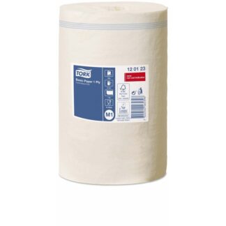 Aftøringsrulle, Tork, M1, Basic, 1 lag, hvid, 215mm x 120.00m, kasse a 11 ruller, FSC Mix Credit