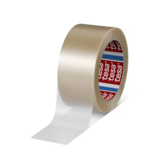 Maskintape, TESA 4100, rillet, 50 mm, x 660.00 m, 65 µm, kernediameter: 76 mm, Maskinrulle, PVC, Solvent, low noise, transparent, kasse a 6 ruller, palle a 288 ruller