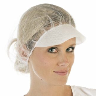 Engangs hårnet, Peaked Bouffant caps, Non-woven, hvid, pakke a 1000 stk