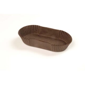 Kagekapsel, Rektangulær, 83 x 33 x 22 mm, Pergamentpapir, brun, pakke a 1000 stk, Oval, Fødevaregodkendt