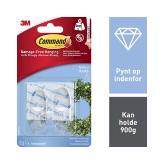 Command, 3M Command, 17091CLR, hvid, kasse a 6 pakker
