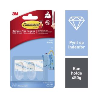 Command, 3M Command, 17092CLR, hvid, kasse a 6 pakker