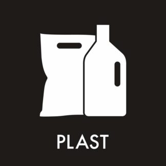 Etiket, Plastaffald, 95x120mm, hvid
