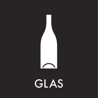 Etiket, til glas, 35x120mm, sort/hvid
